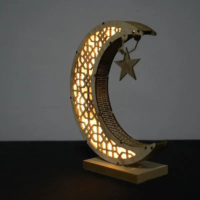 Eid Mubarak Luminous Moon Plaque Celebration Ornament