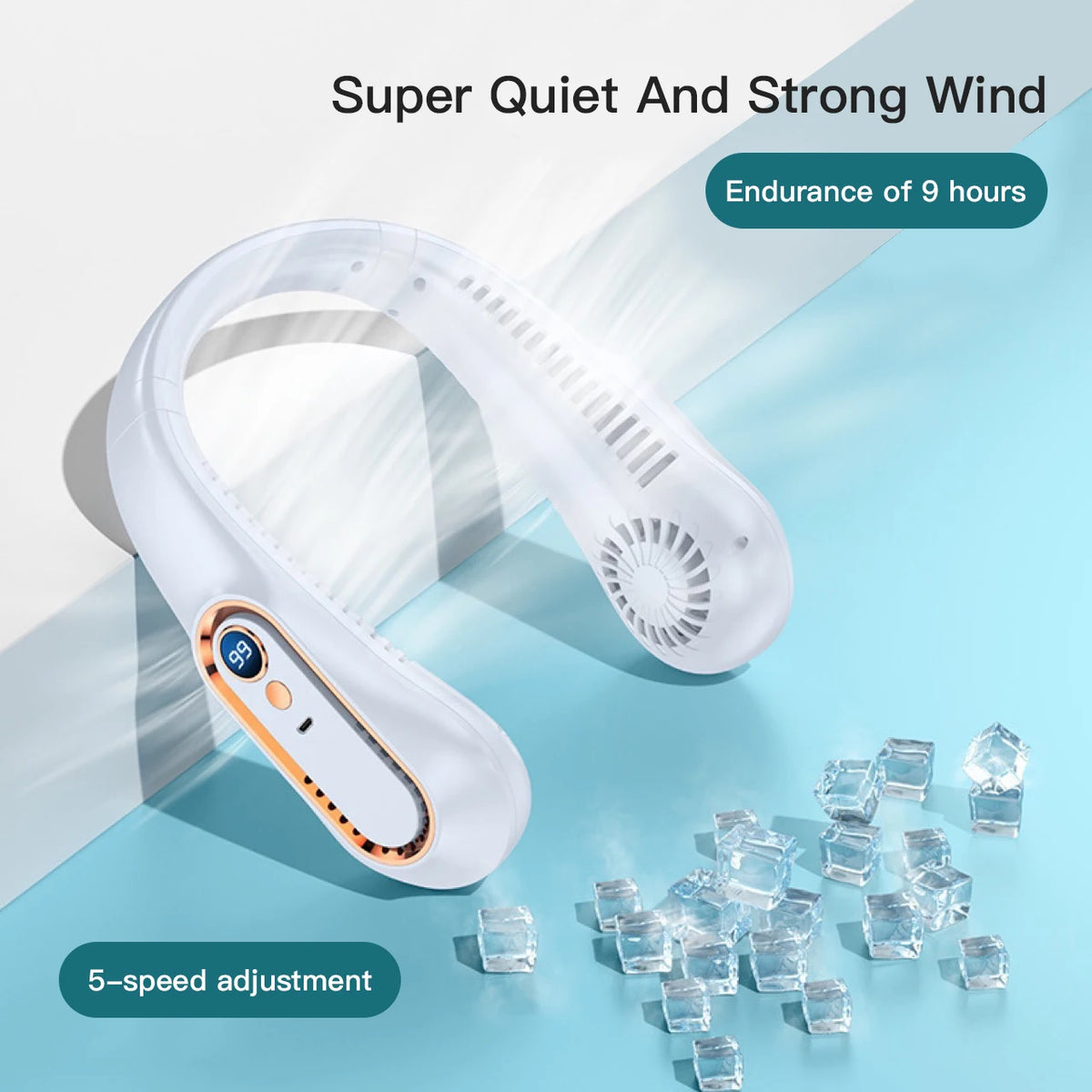 Portable Bladeless Neck Fan – Hands-Free Cooling for Hajj & Umrah Pilgrims