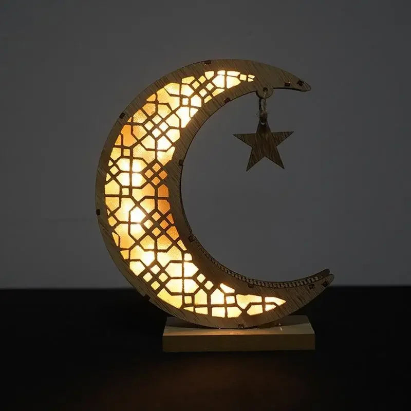 Eid Mubarak Luminous Moon Plaque Celebration Ornament